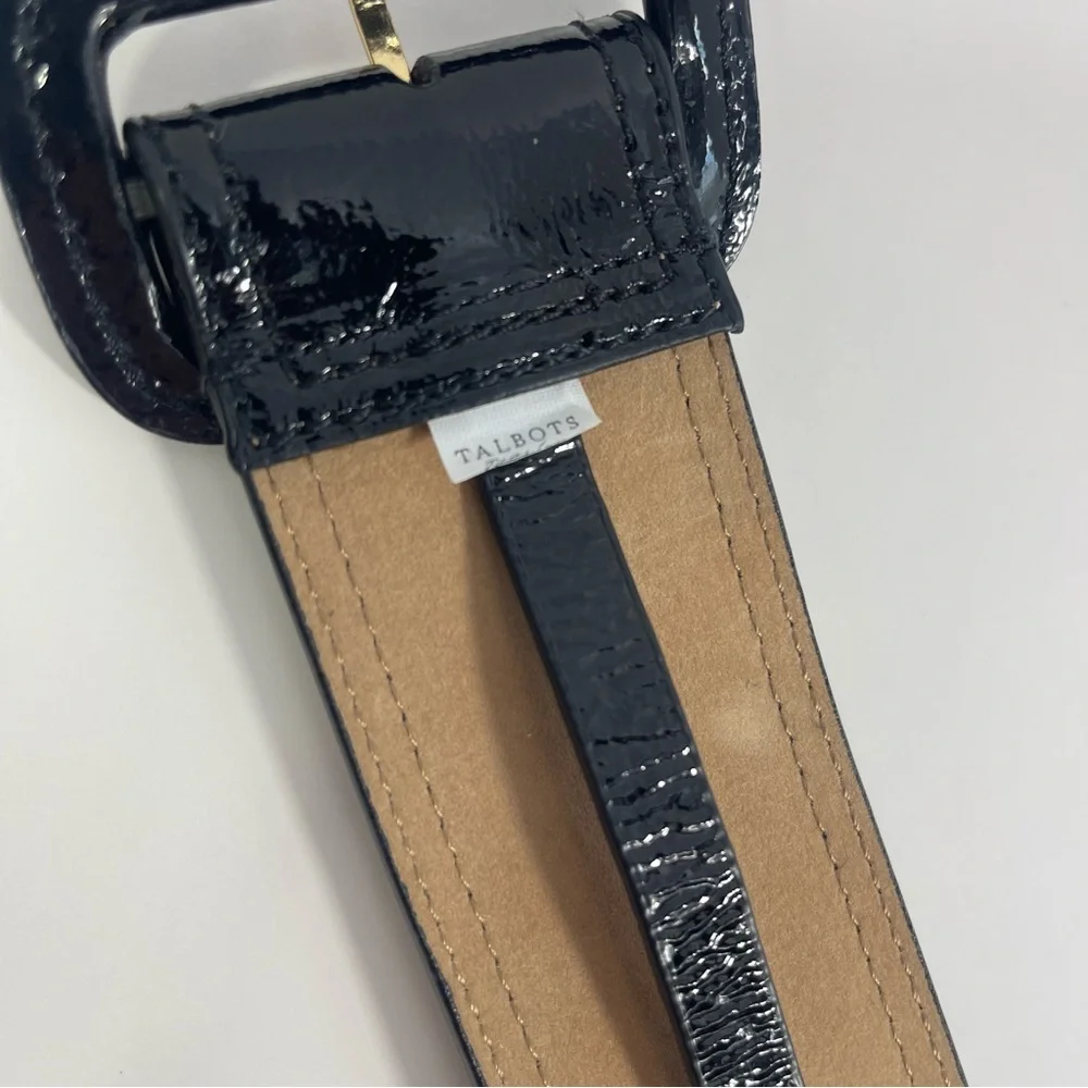 Talbots Black Patent Leather Belt